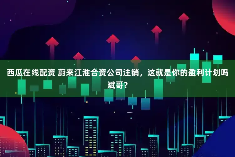 西瓜在线配资 蔚来江淮合资公司注销，这就是你的盈利计划吗斌哥？