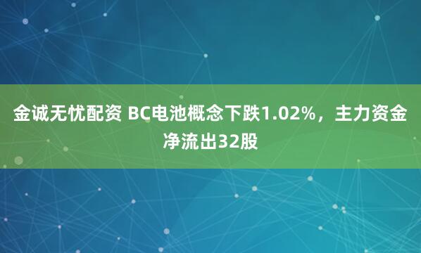 金诚无忧配资 BC电池概念下跌1.02%，主力资金净流出32股